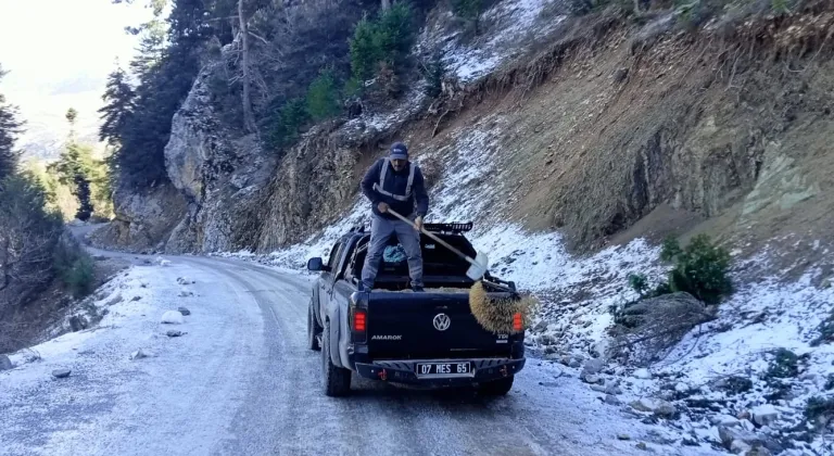 Alanya yollarında kış mesaisi sürüyor
