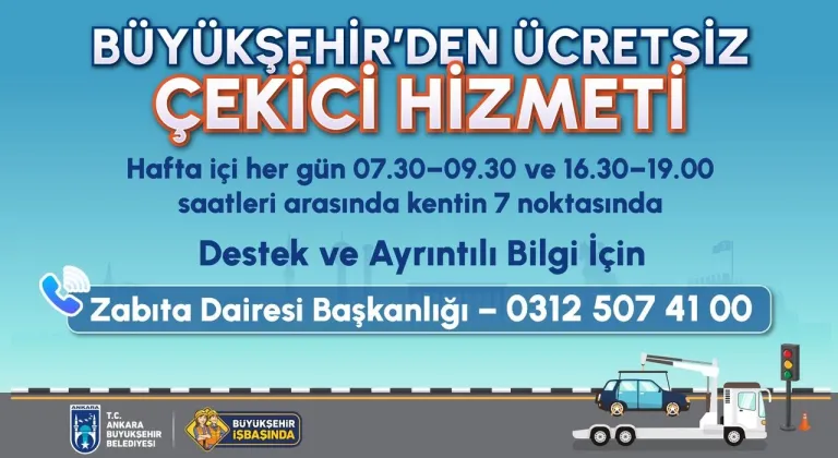 Ankara Büyükşehir Belediyesinden çekici hizmeti