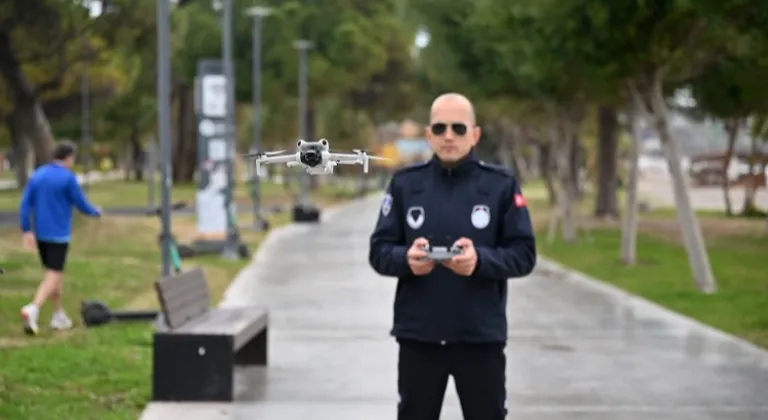 Antalya Büyükşehir zabıtasından dronla denetim