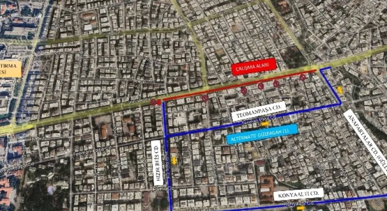Antalya’da 100. Yıl Bulvarı’nda asfalt çalışmaları sürüyor