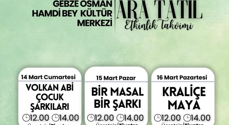 Ara tatil keyfi Gebze’de yaşanacak