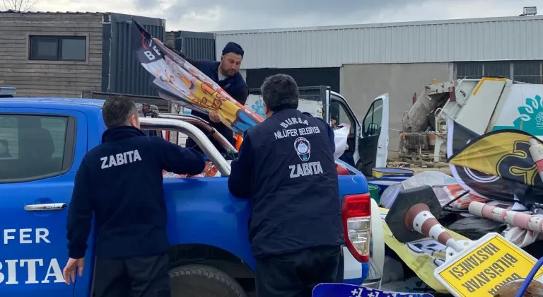 Bursa Nilüfer’de yaya yolları işgallerden arındırıldı