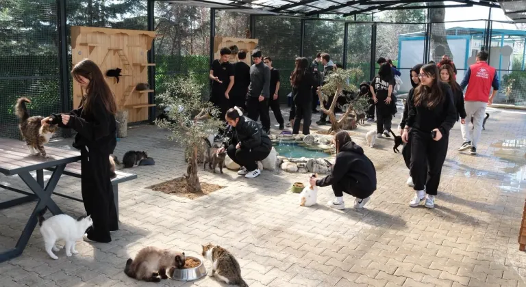 Bursa Yıldırım’da gençlerden patili dostlara sevgi ziyareti