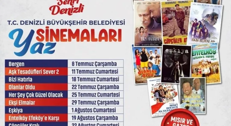 Denizli’de Yaz Gecelerine Açık Hava Sineması Damgası