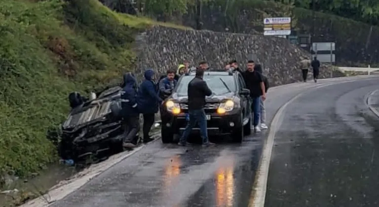Düzce Akçakoca’da yağış kaza yaptırdı!