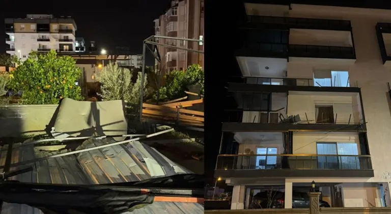 Finike’de geceyi fırtına vurdu