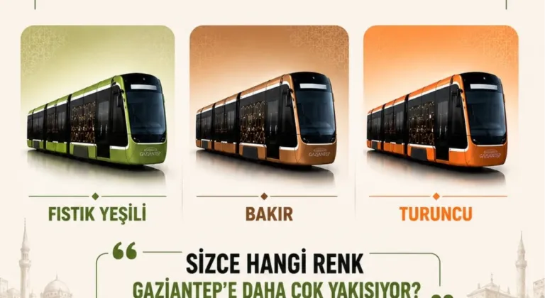 Gaziantep’te Yeni Tramvayların Rengini Gazi Şehirliler Seçecek