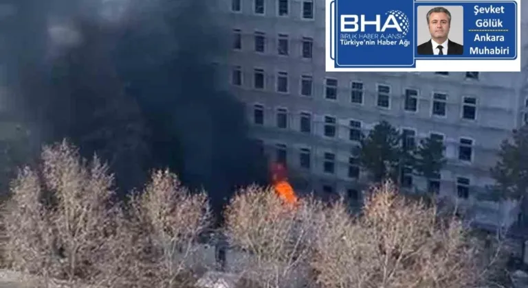 İçişleri Bakanlığı yerleşkesindeki konteynerlerde yangın çıktı