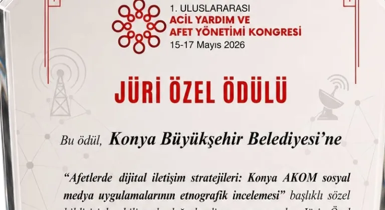 Konya AKOM’a uluslararası kongreden jüri özel ödülü