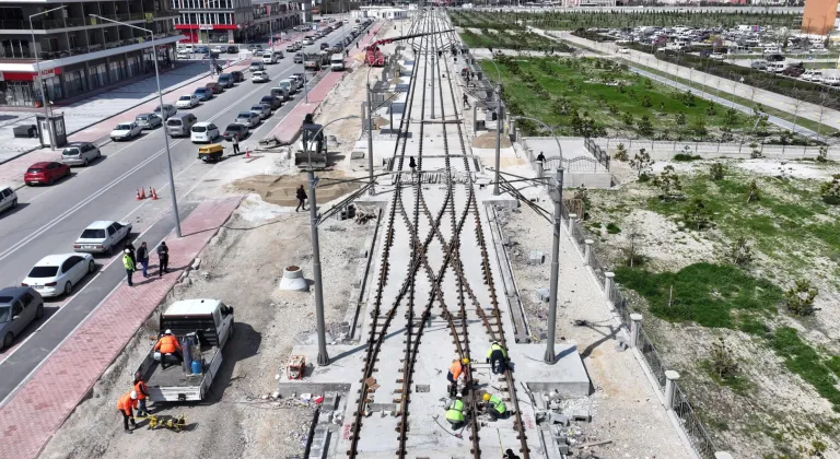 Konya’da Stadyum-Şehir Hastanesi Tramvay Hattı hızla ilerliyor