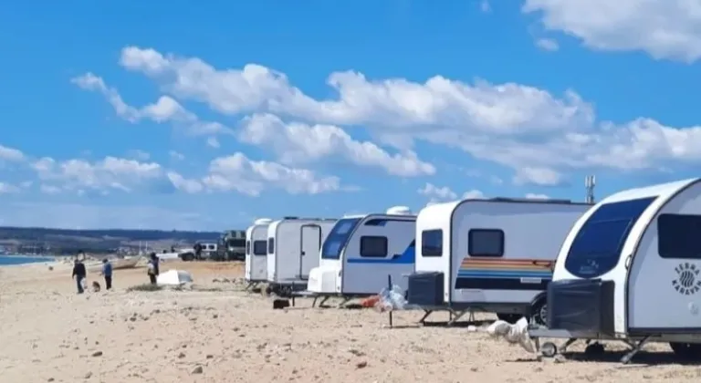 Mecidiye Sahili’nde Yaz Öncesi Karavan Telaşı

