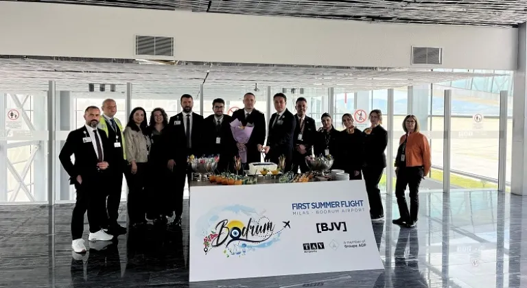 Milas-Bodrum Havalimanı sezonun ilk dış hat uçuşunu karşıladı