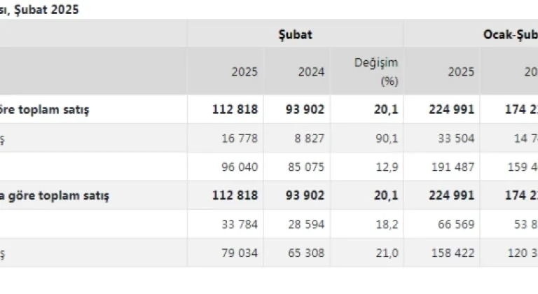 Şubat Ayında Konut Satışları %20,1 Arttı: İstanbul ve Rusya Federasyonu Zirvede