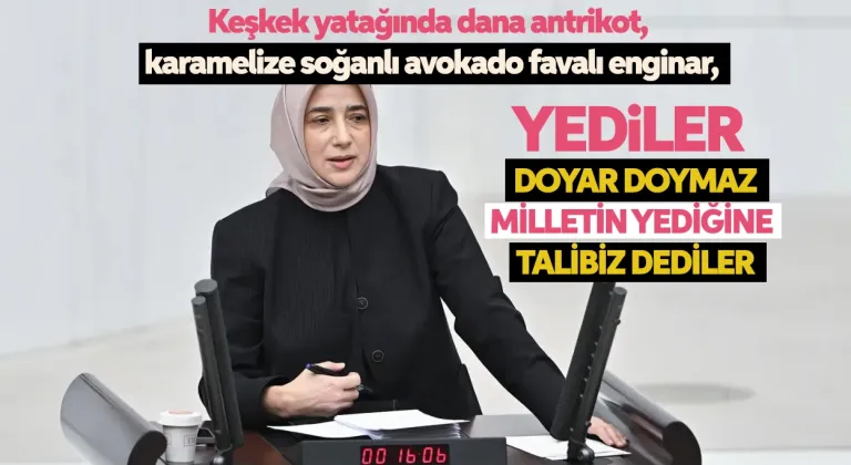 TBMM'de keşkek yatağında dana antrikotlu, avokadolu favalı enginarlı iftar