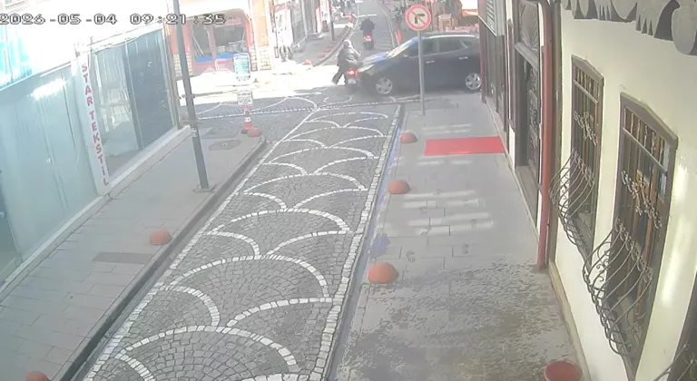 Tokat’ta cip ile motosikletin çarpıştığı kaza kamerada