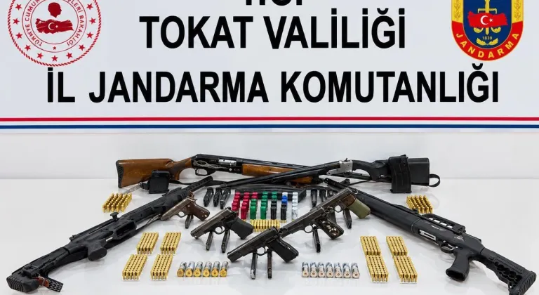Tokat'ta jandarmadan silah operasyonu 5 gözaltı 