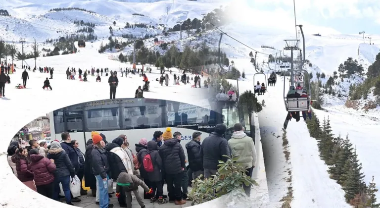 Ücretsiz seferlerle Davraz’a gittiler, karın keyfini çıkardılar