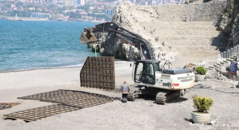 Zonguldak'ta Kızlar Plajı yaz sezonuna hazırlanıyor