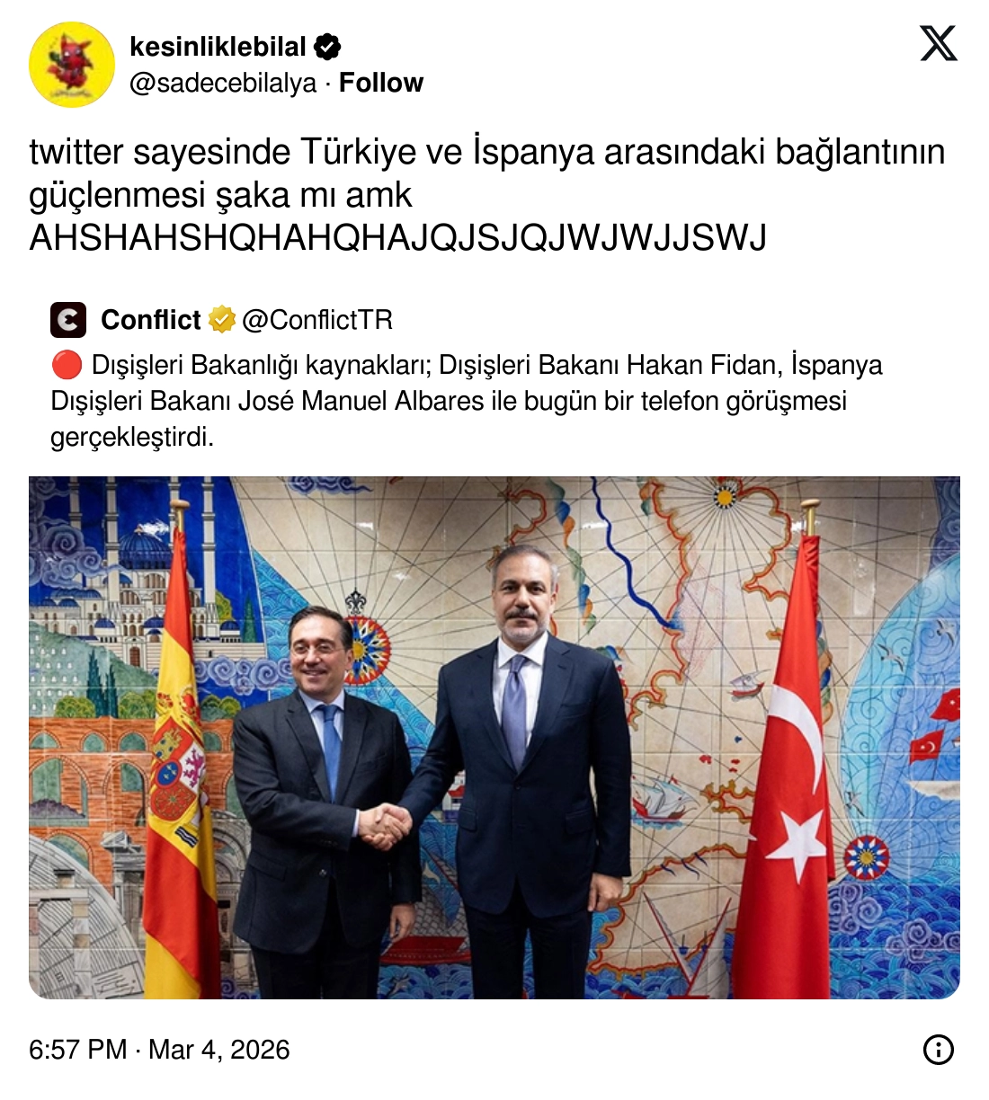 Türkiye-İspanya dostluğu sosyal medyanın gündeminde...